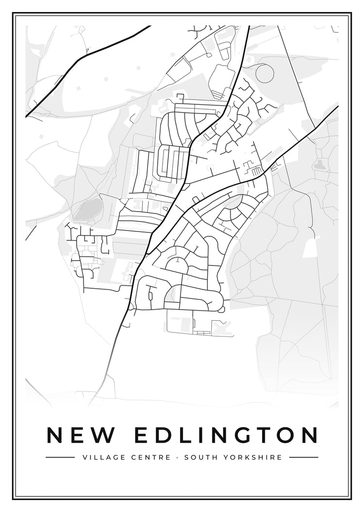New Edlington Village Centre Street Map Poster