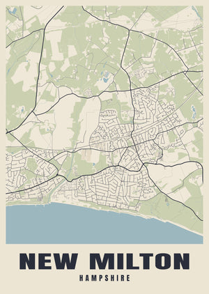 New Milton Street Map Poster