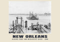 Algiers Ferry and Mississippi River, New Orleans, 1900 heritage photograph