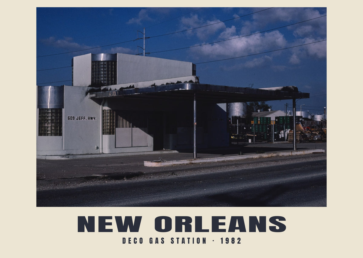 Deco Gasolinera, New Orleans, 1982 — Lámina de fotografía histórica
