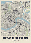 Street map poster of New Orleans, Louisiana