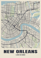 Street map poster of New Orleans, Louisiana