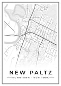Street map poster of downtown New Paltz, New York