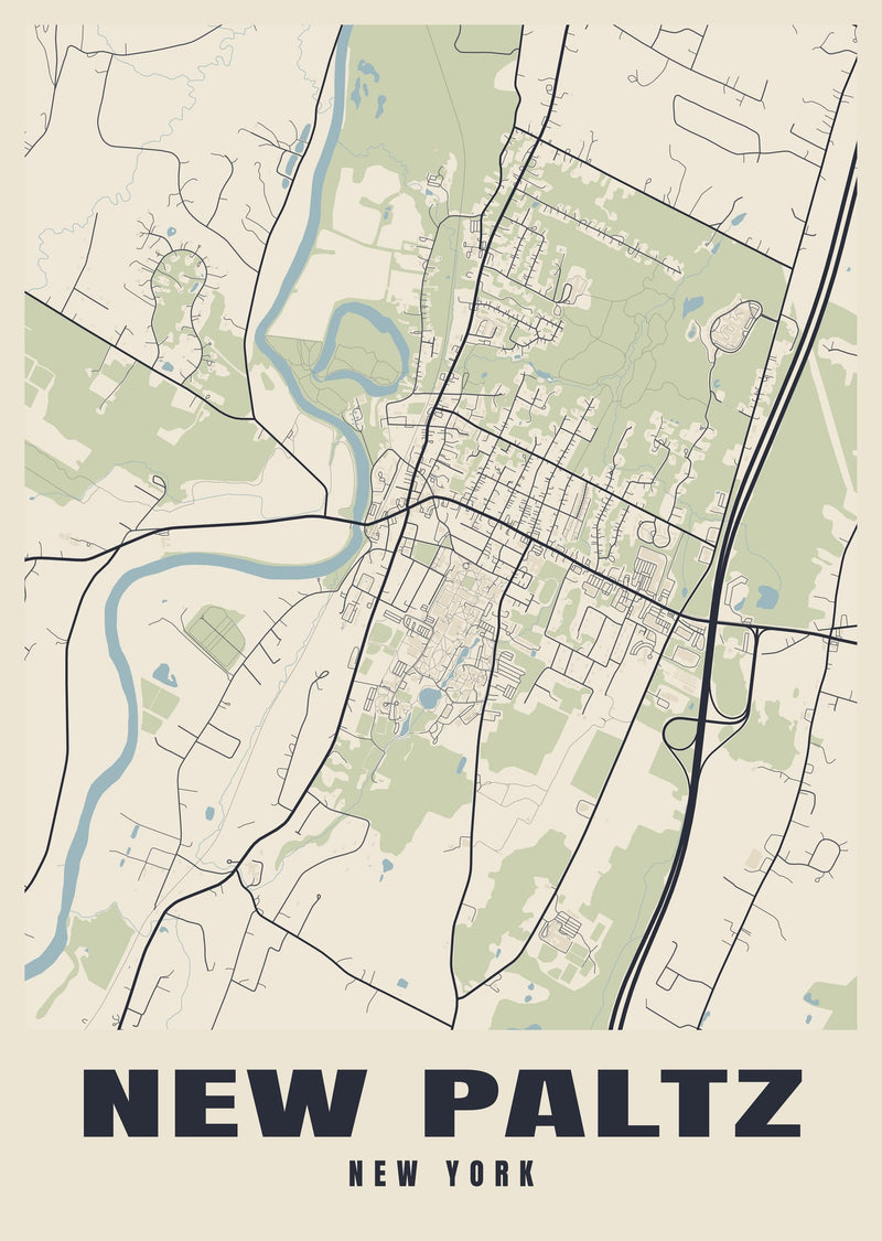 New Paltz Street Map Poster
