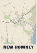 Street map poster of New Romney, Kent