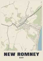 Street map poster of New Romney, Kent
