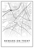 Street map poster of Newark-on-Trent town centre, Nottinghamshire