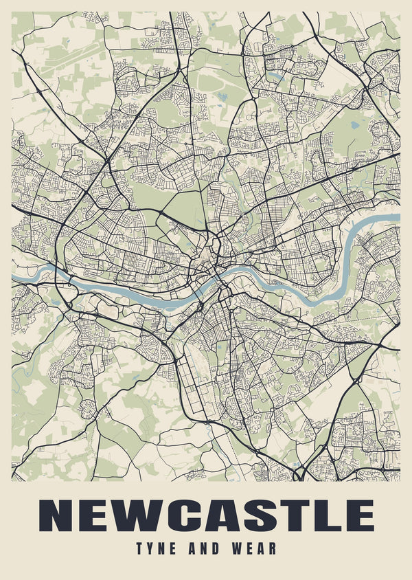 Newcastle Street Map Poster