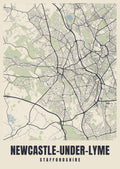 Street map poster of Newcastle-under-Lyme, Staffordshire