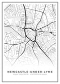 Street map poster of Newcastle-under-Lyme town centre, Staffordshire