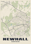 Street map poster of Newhall, Derbyshire