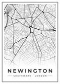 Street map poster of Newington, Southwark, London