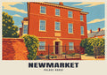 Palace House, Newmarket poster, Retro Railway style