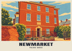 Palace House, Newmarket poster, Retro Railway style