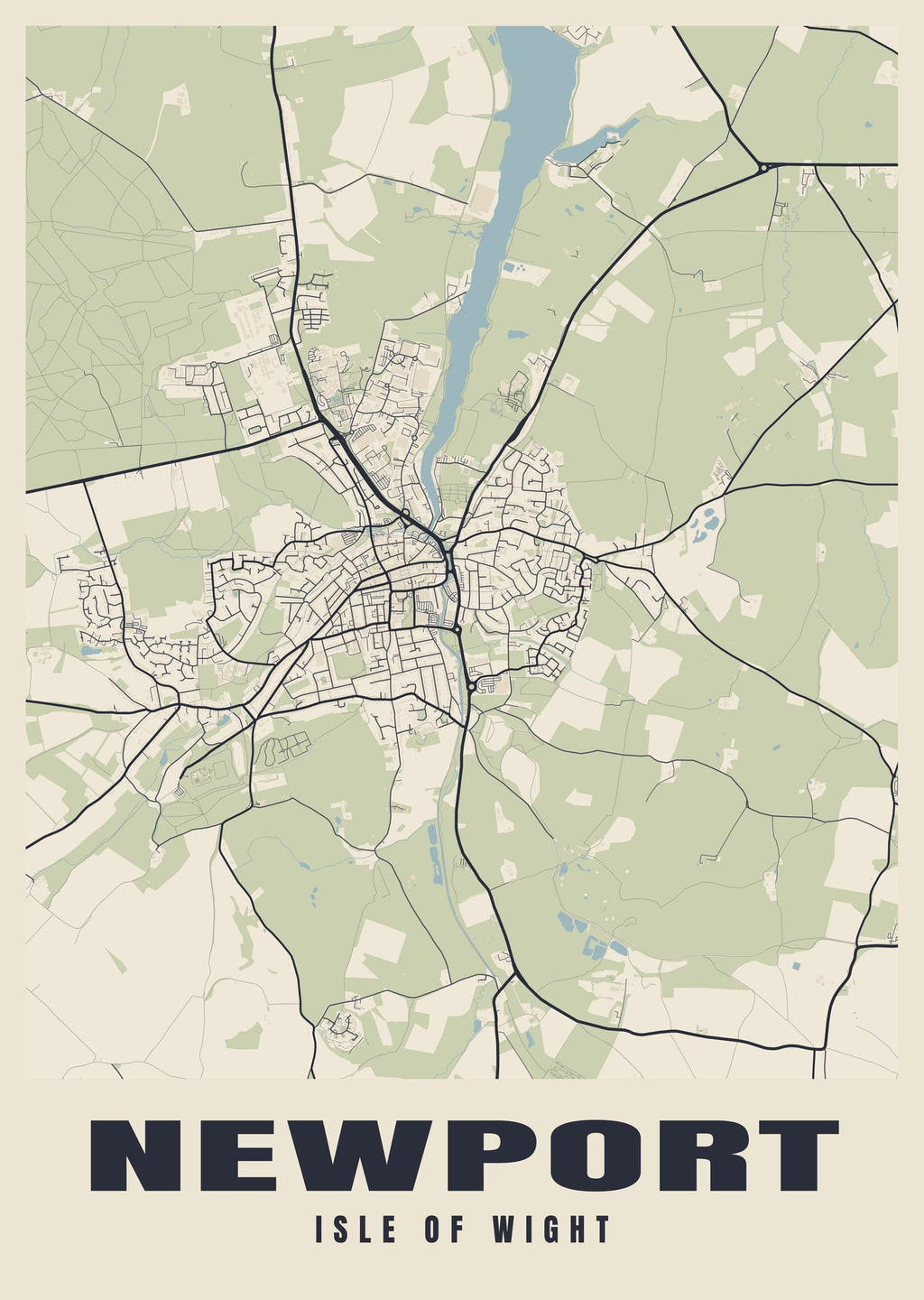 Street map poster of Newport, Isle of Wight