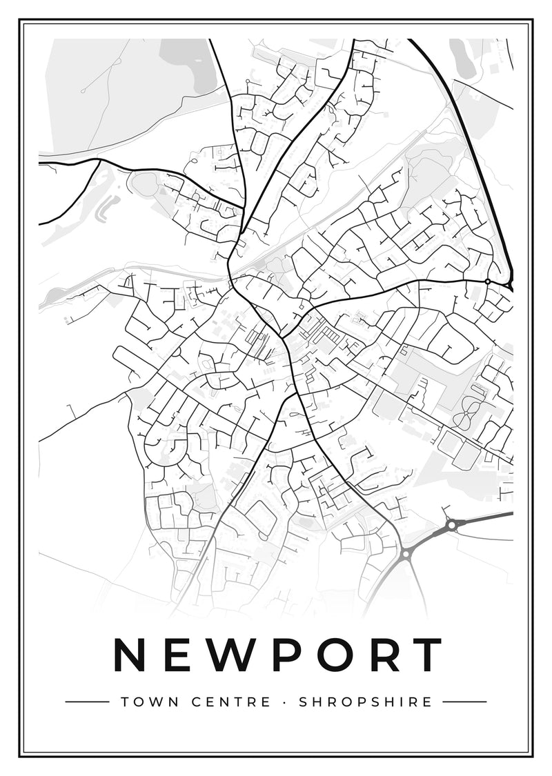 Newport Town Centre Street Map Poster