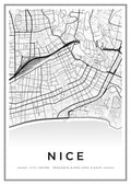 Street map poster of Nice city centre, Provence-Alpes-Côte d'Azur