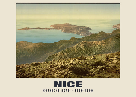 Corniche-Straße, Nice — 1890–1900 · Historischer Photochromdruck