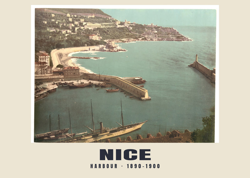 Puerto, Nice — 1890–1900 · Lámina de fotocromo antiguo