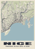 Street map poster of Nice, Provence-Alpes-Côte d'Azur