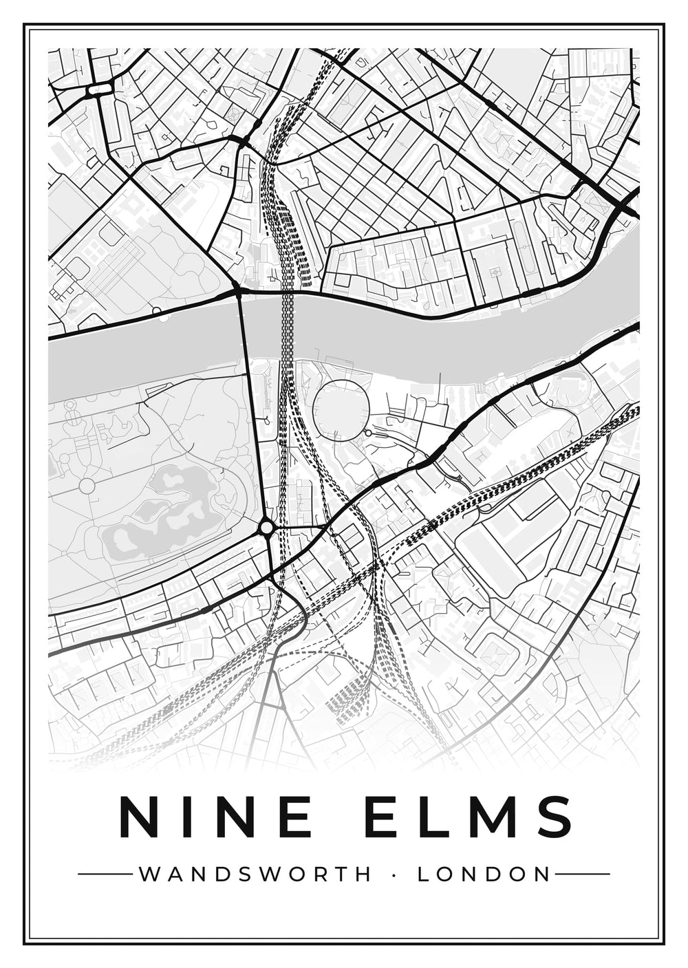 Nine Elms Street Map Poster