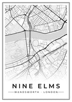 Street map poster of Nine Elms, Wandsworth, London