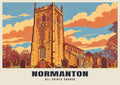 All Saints Church, Normanton poster, Retro Railway style