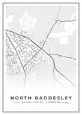 Street map poster of North Baddesley village centre, Hampshire