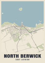 Street map poster of North Berwick, East Lothian