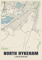 Street map poster of North Hykeham, Lincolnshire