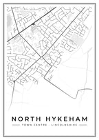 Street map poster of North Hykeham town centre, Lincolnshire