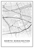 Street map poster of North Kensington, Kensington and Chelsea, London