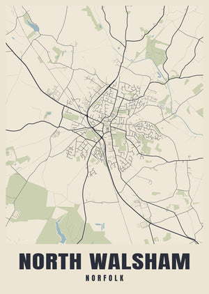 North Walsham Street Map Poster