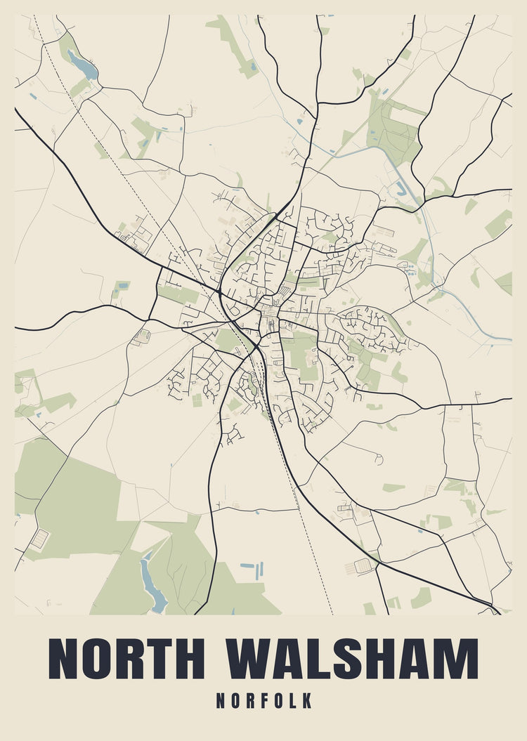 North Walsham Street Map Poster