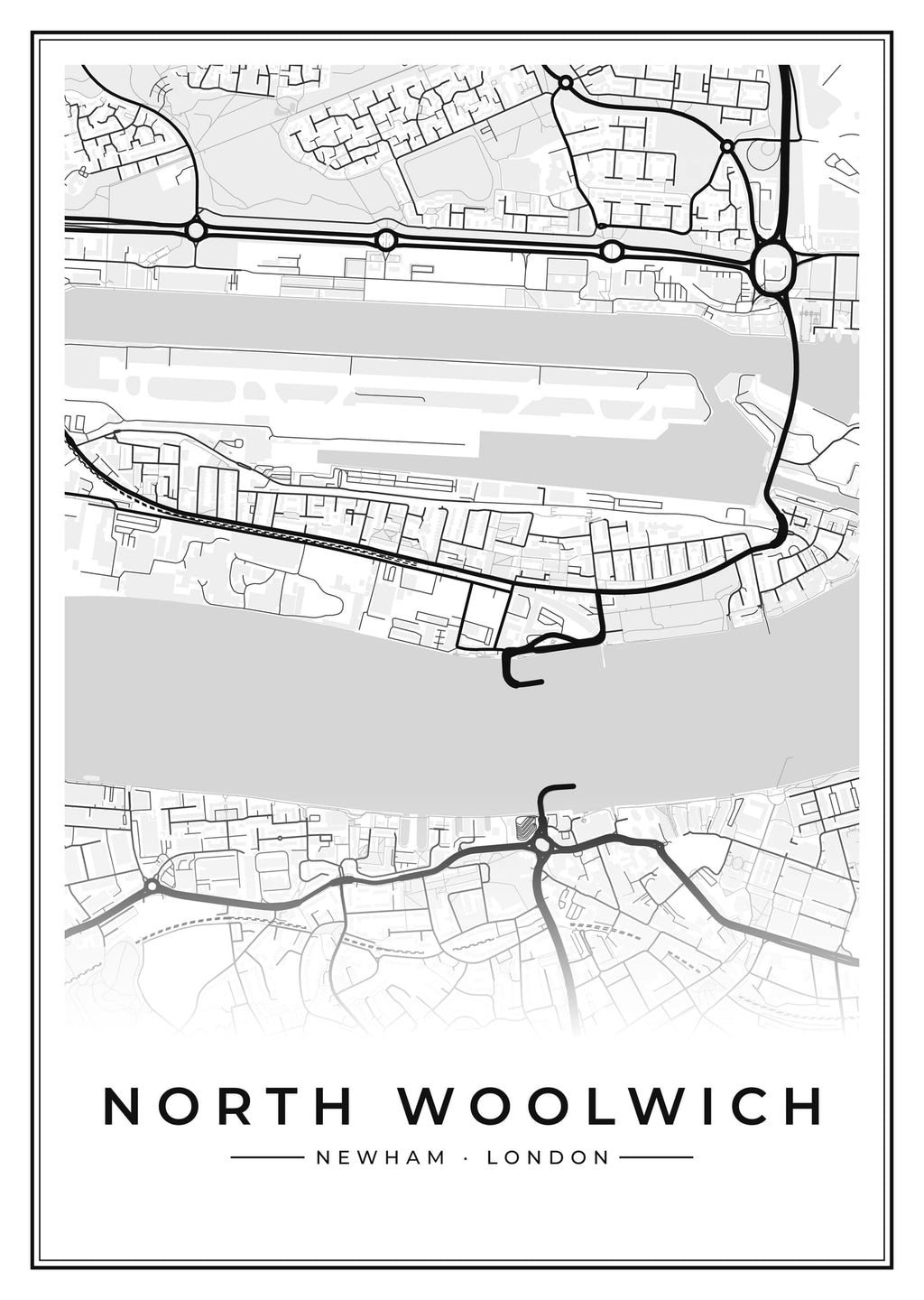 Street map poster of North Woolwich, Newham, London