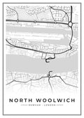 Street map poster of North Woolwich, Newham, London