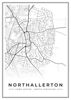 Street map poster of Northallerton town centre, North Yorkshire