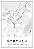 Street map poster of Northam town centre, Devon