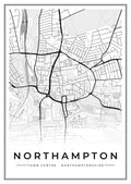 Street map poster of Northampton town centre, Northamptonshire