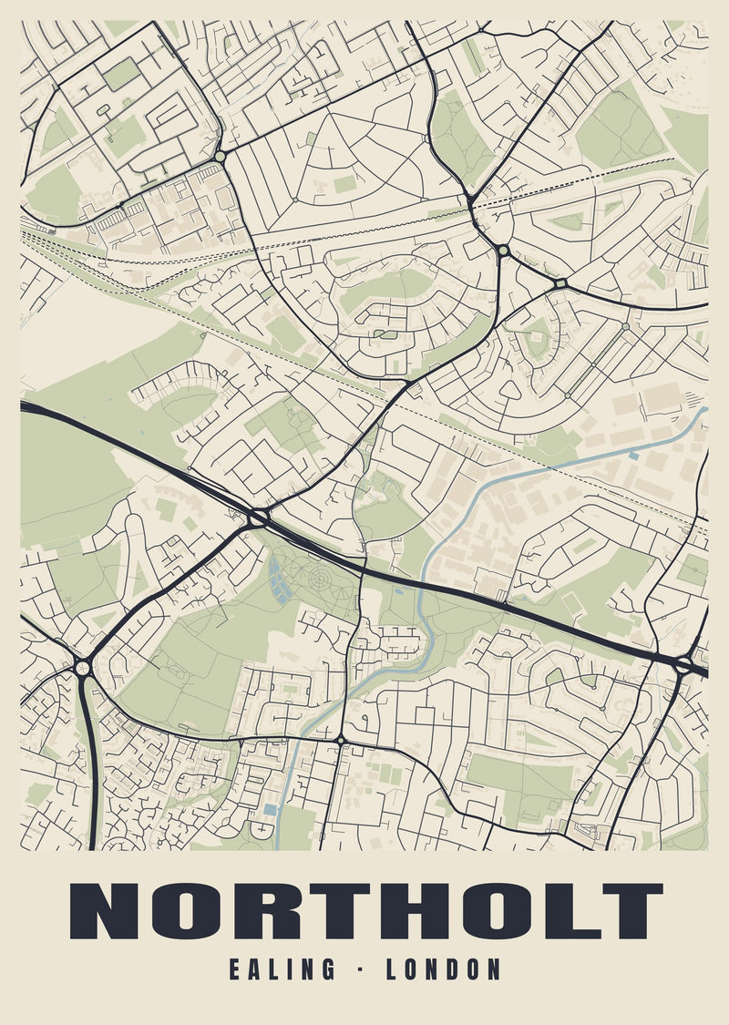 Northolt Heritage Street Map Poster