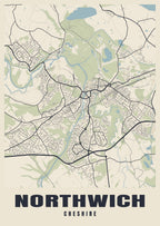 Street map poster of Northwich, Cheshire