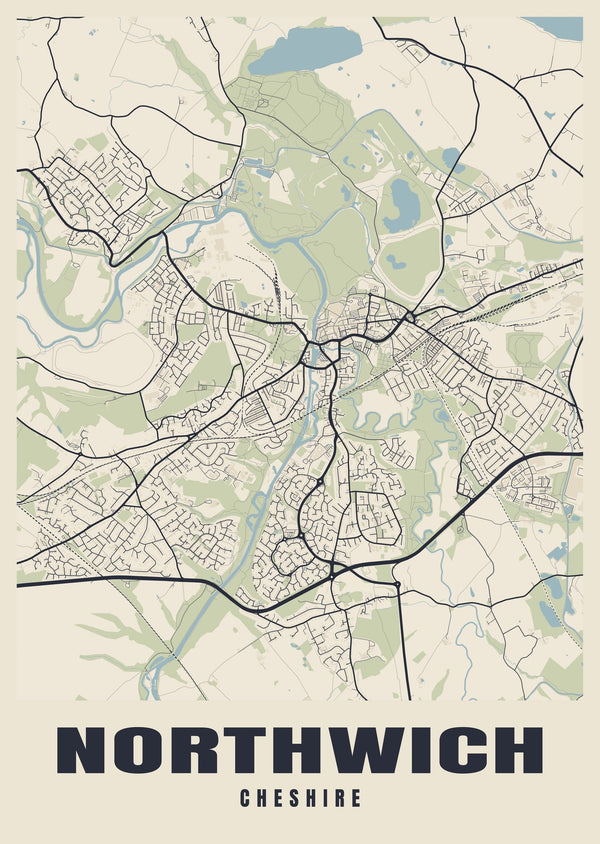 Northwich Street Map Poster