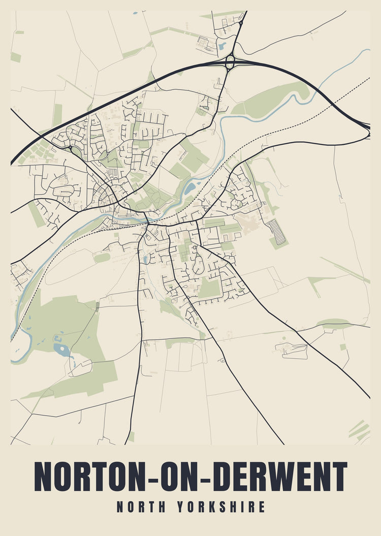 Norton-on-Derwent Street Map Poster