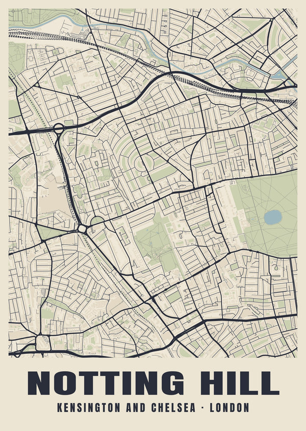 Notting Hill Heritage Street Map Poster