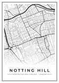 Street map poster of Notting Hill, Kensington and Chelsea, London