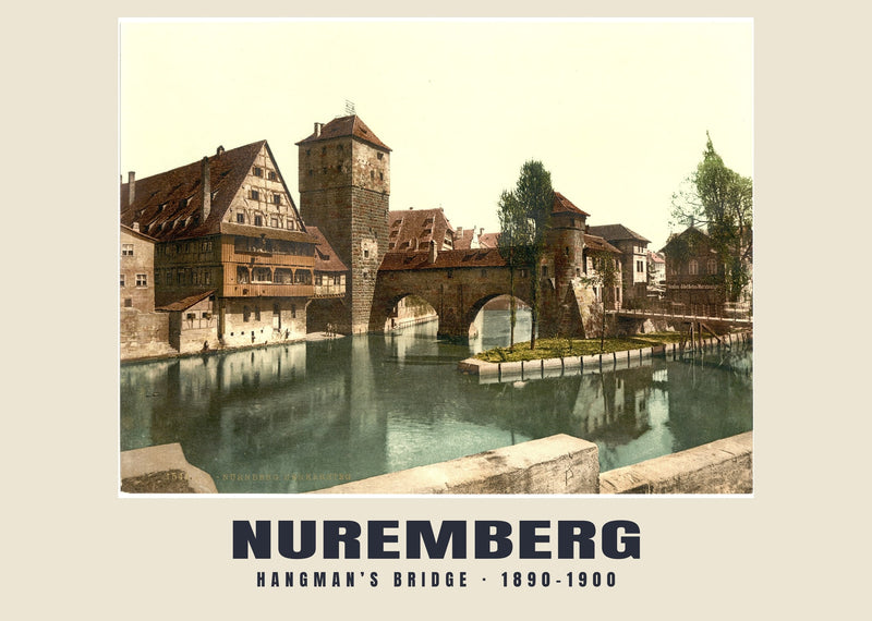 Pont du bourreau, Nuremberg — 1890–1900 · Tirage photochrome ancien
