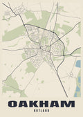Street map poster of Oakham, Rutland