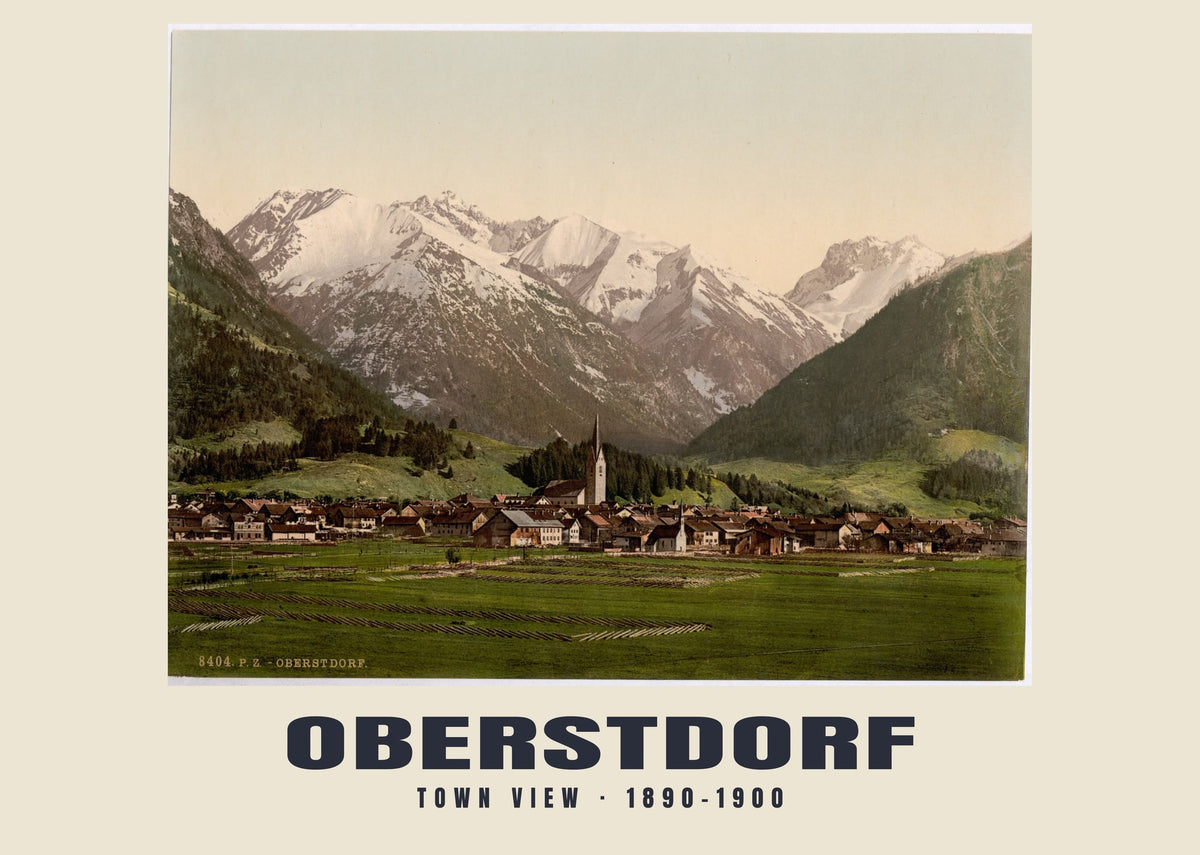Town View, Oberstdorf, 1890–1900 heritage photograph