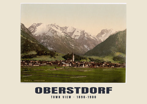 Stadsgezicht, Oberstdorf — 1890–1900 · Historische fotochroomprint