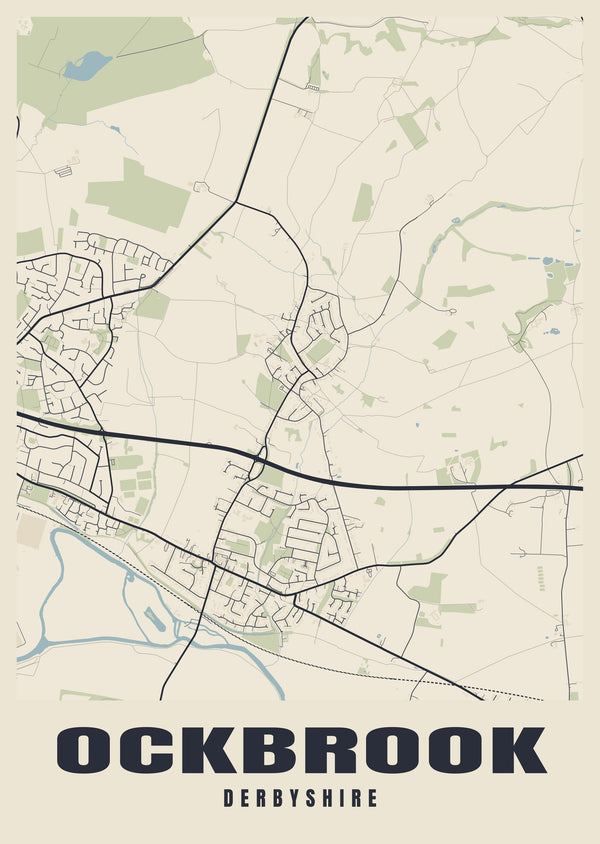 Ockbrook Street Map Poster